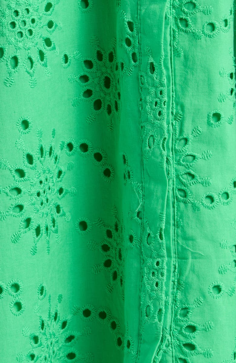 Caslon<sup>®</sup> Tie Waist Eyelet Shirtdress, Alternate, color, Green Celtic