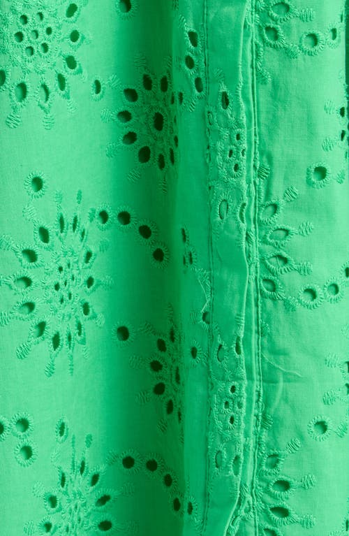 Caslon ® Tie Waist Eyelet Shirtdress In Green