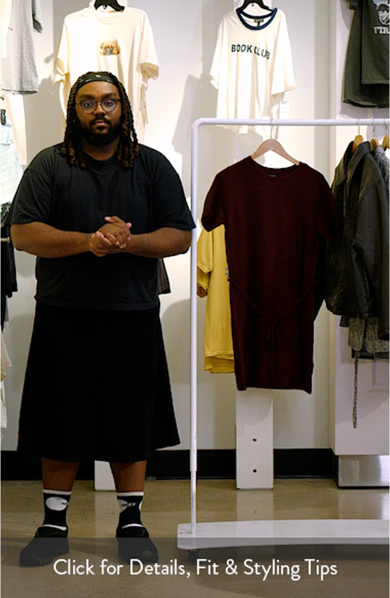 Short Sleeve Tie Waist Sweater Dress, sales video thumbnail