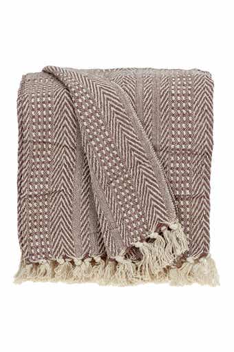PARKLAND COLLECTION Thor Casual Beige 52" x 67" Woven Handloom Throw