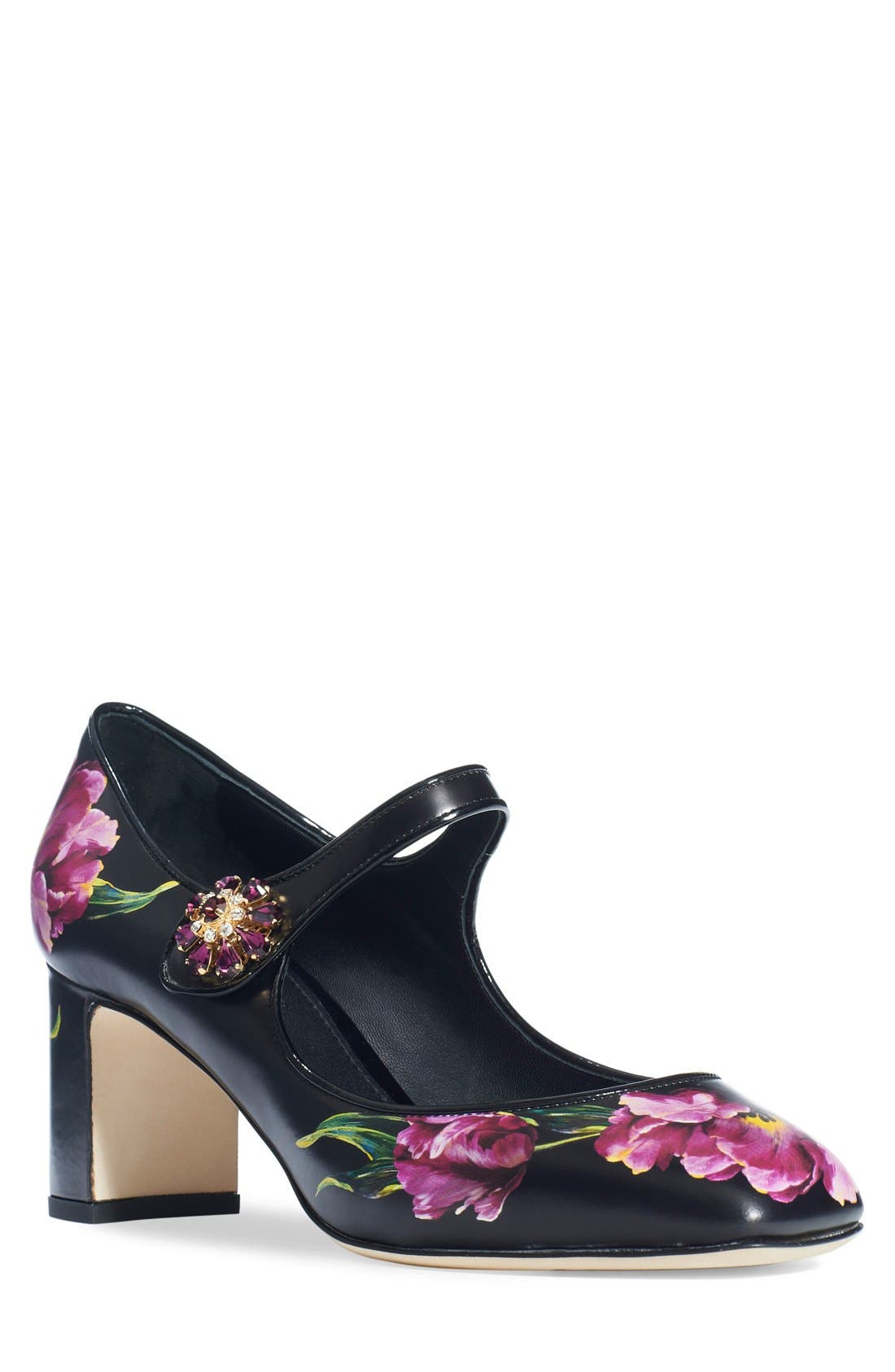 Dolce&Gabbana Floral Print Mary Jane Pump, Main, color, 