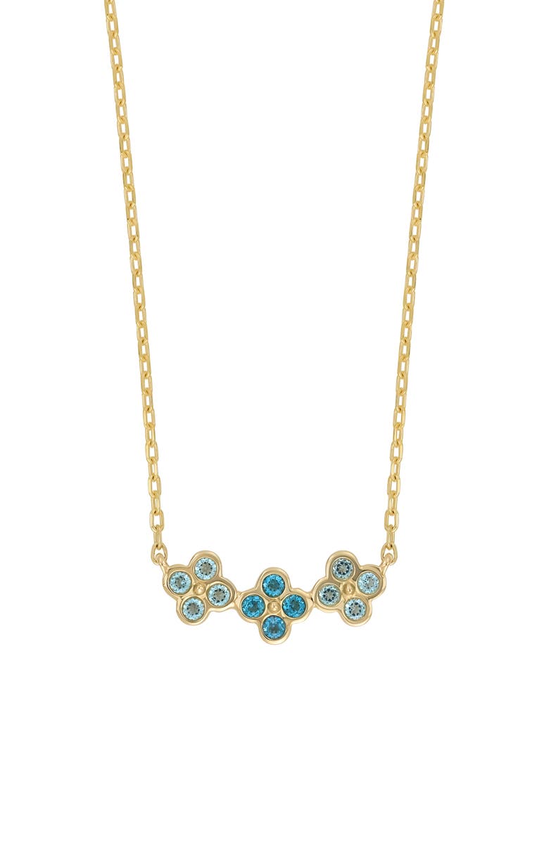 Bony Levy 14K Gold Blue Topaz Cluster Pendant Necklace, Main, color,
