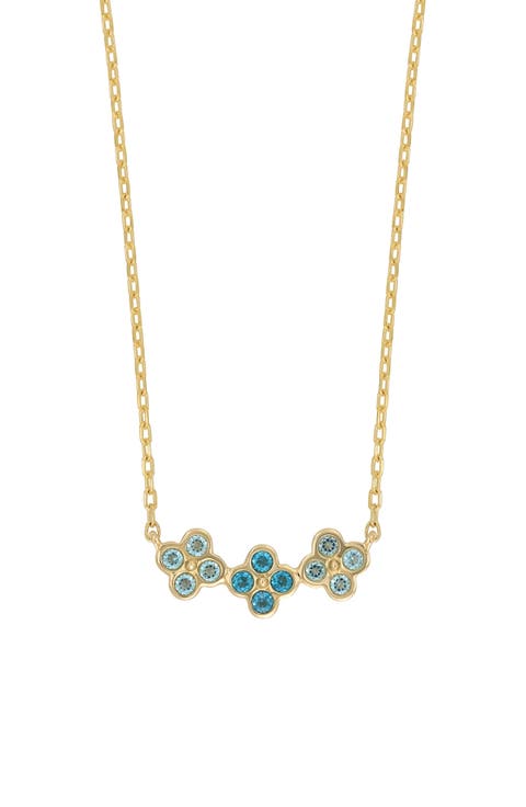 14K Gold Blue Topaz Cluster Pendant Necklace (Nordstrom Exclusive)