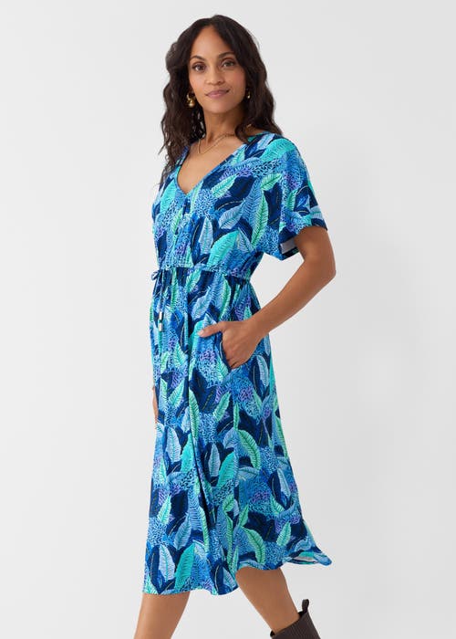 Cabana Life Tie Waist Midi Dress In Blue