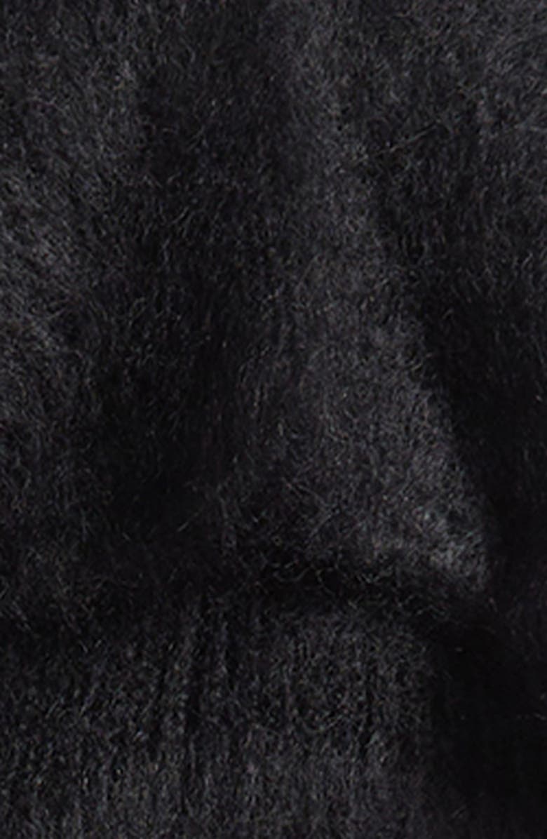 Acne Studios Mohair & Wool Blend Hooded Fringe Scarf, Alternate, color, Black