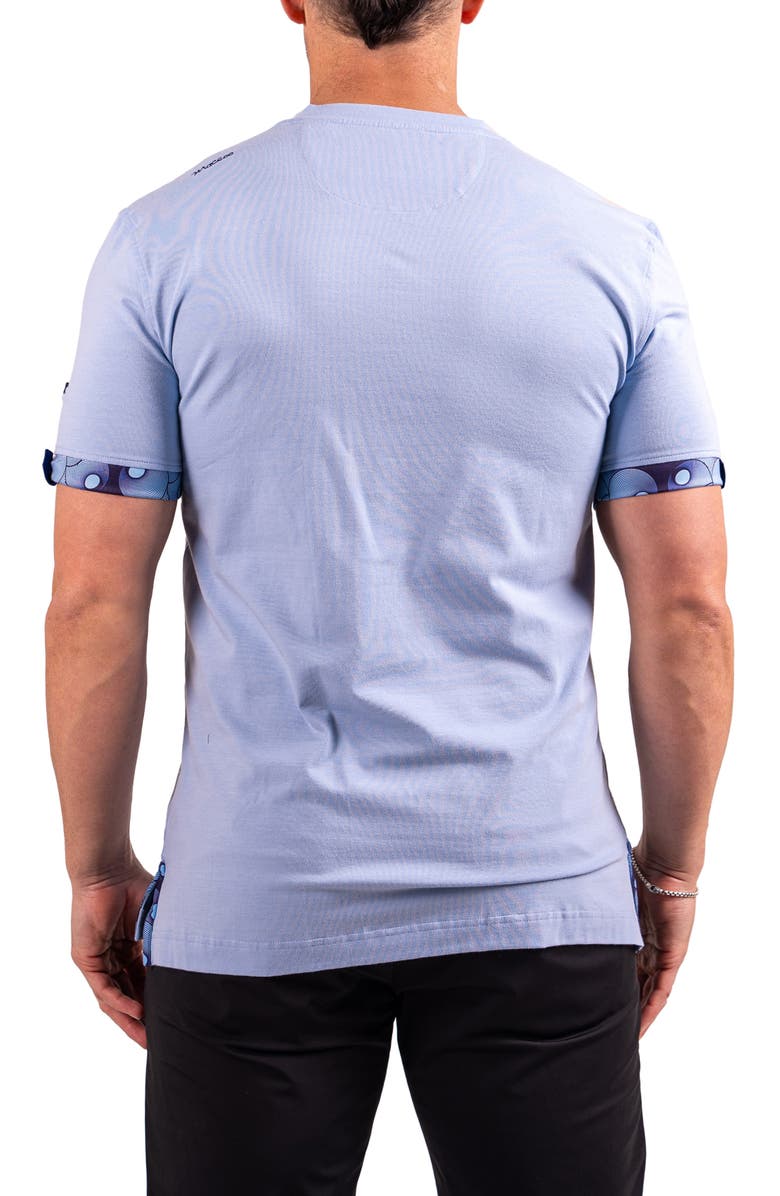 Maceoo Vivaldi Sky Blue V-Neck Cotton T-Shirt, Alternate, color, Blue