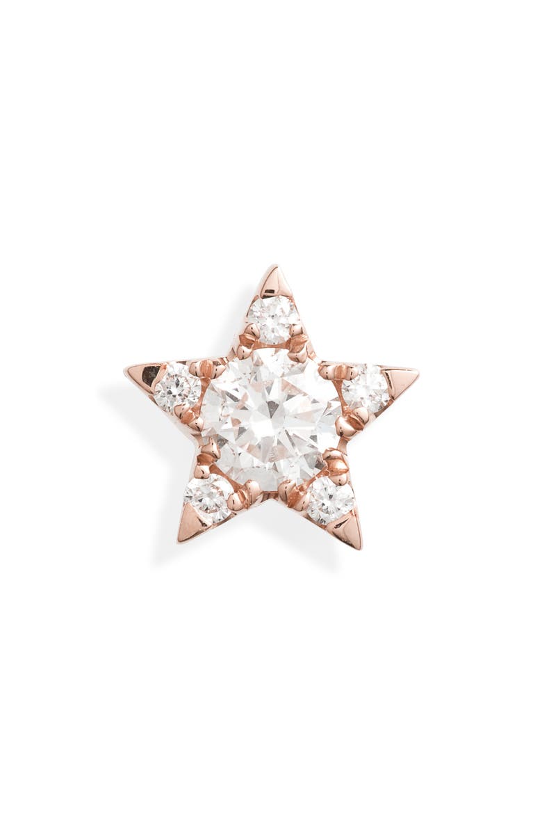 Diamond Star Threaded Stud Earring, Alternate, color, ROSE GOLD