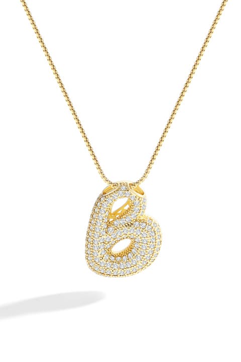 Pave Bubble Initial Necklace