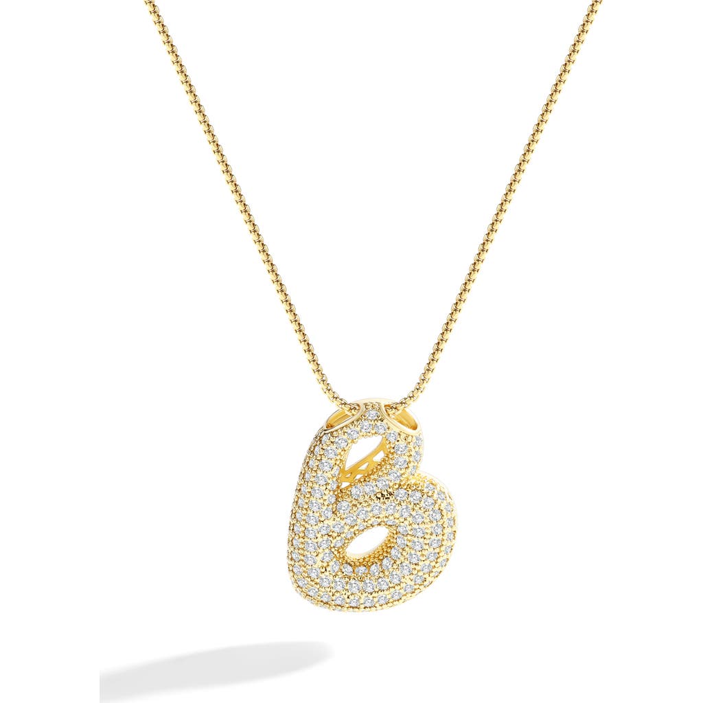 Mint & Lily Pave Bubble Initial Necklace In Gold