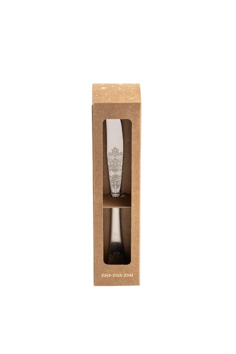 Dume Patterned Stainless Steel Dessert Knife Set of 4