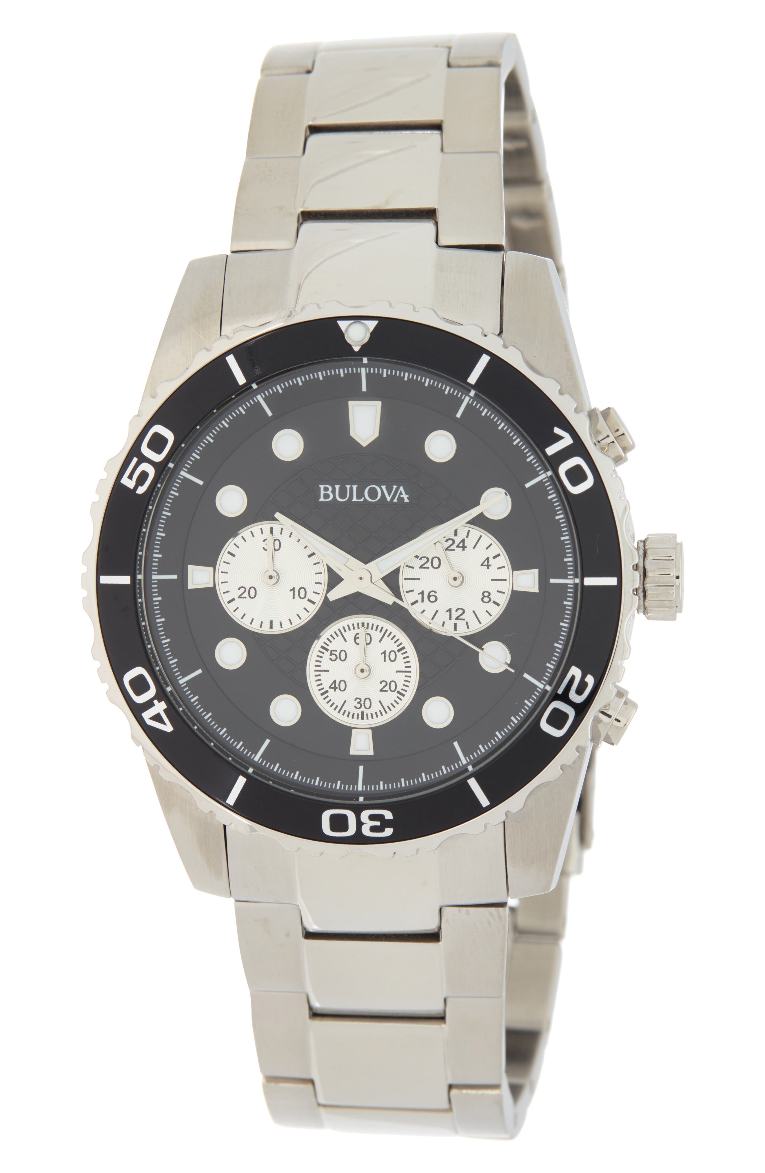 BULOVA 3-Hand Quartz Stainless Steel Bracelet Watch, 44mm