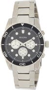 BULOVA 3-Hand Quartz Stainless Steel Bracelet Watch, 44mm