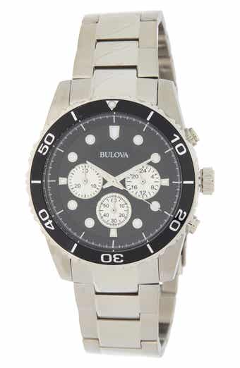 BULOVA 3-Hand Quartz Stainless Steel Bracelet Watch, 44mm