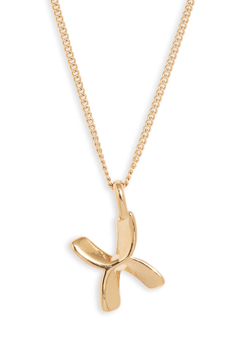 Customized Monogram Pendant Necklace, Main, color, HIGH POLISH GOLD - X