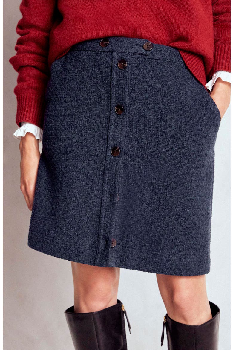 Cecelia Textured Knit Skirt, Main, color, NAVY