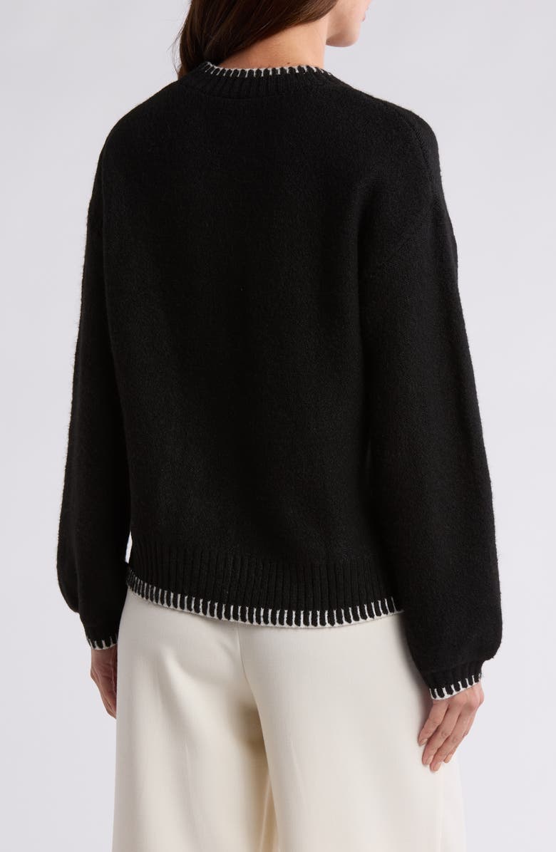 Bobeau Whipstitched Crewneck Sweater, Alternate, color, 