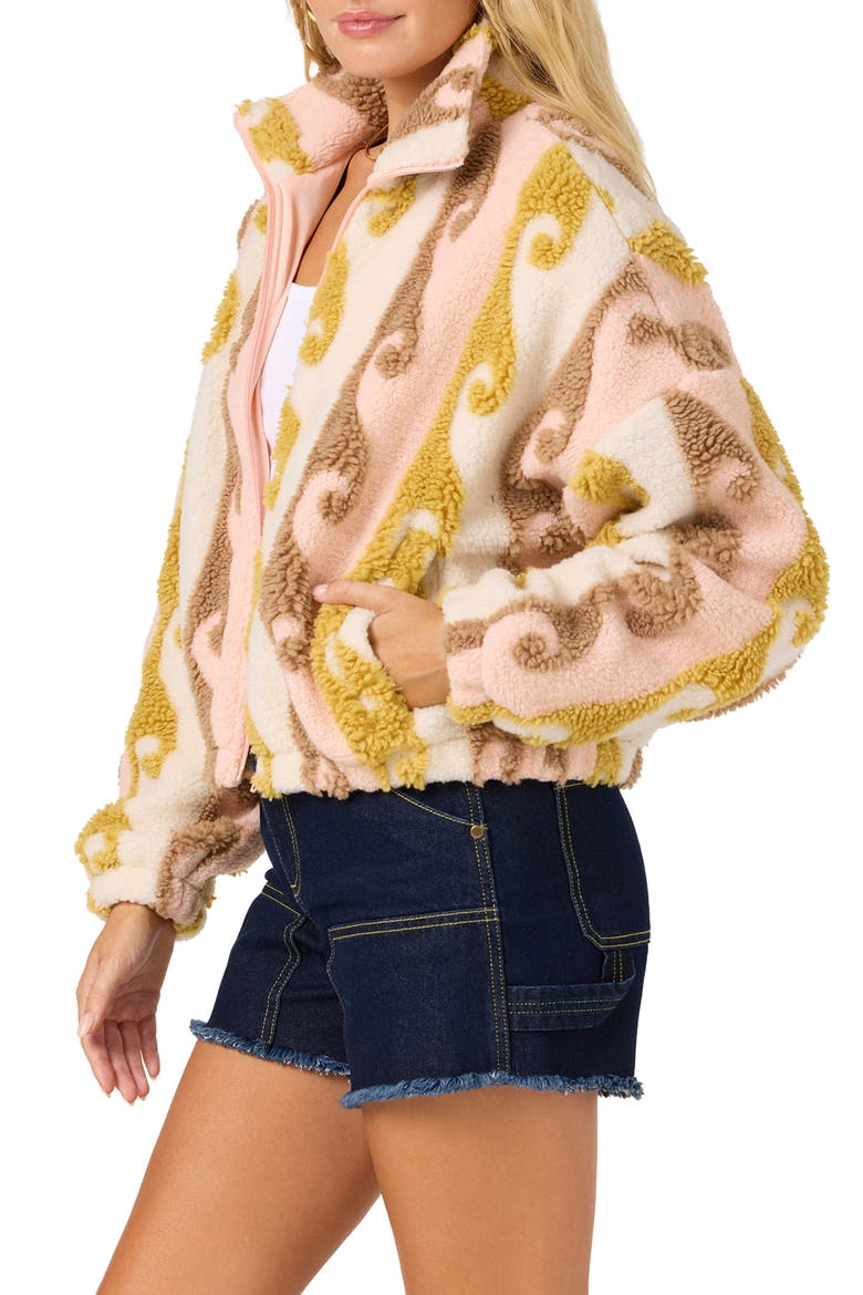 Cordin Jacquard Fleece Jacket, Alternate, color, PEACH LIGHT