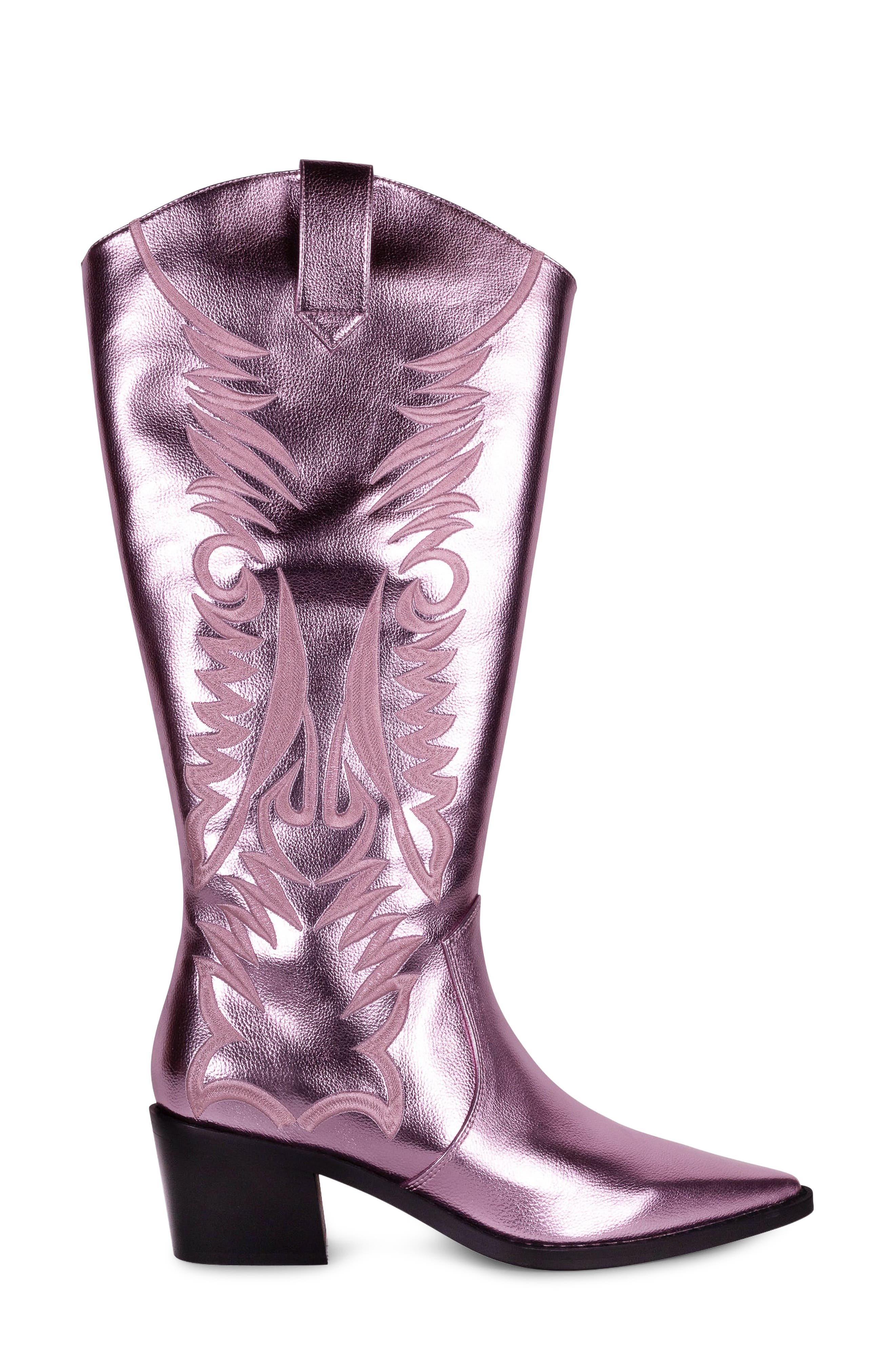 Gigi Faux Leather Western Boot, Alternate, color, PINK