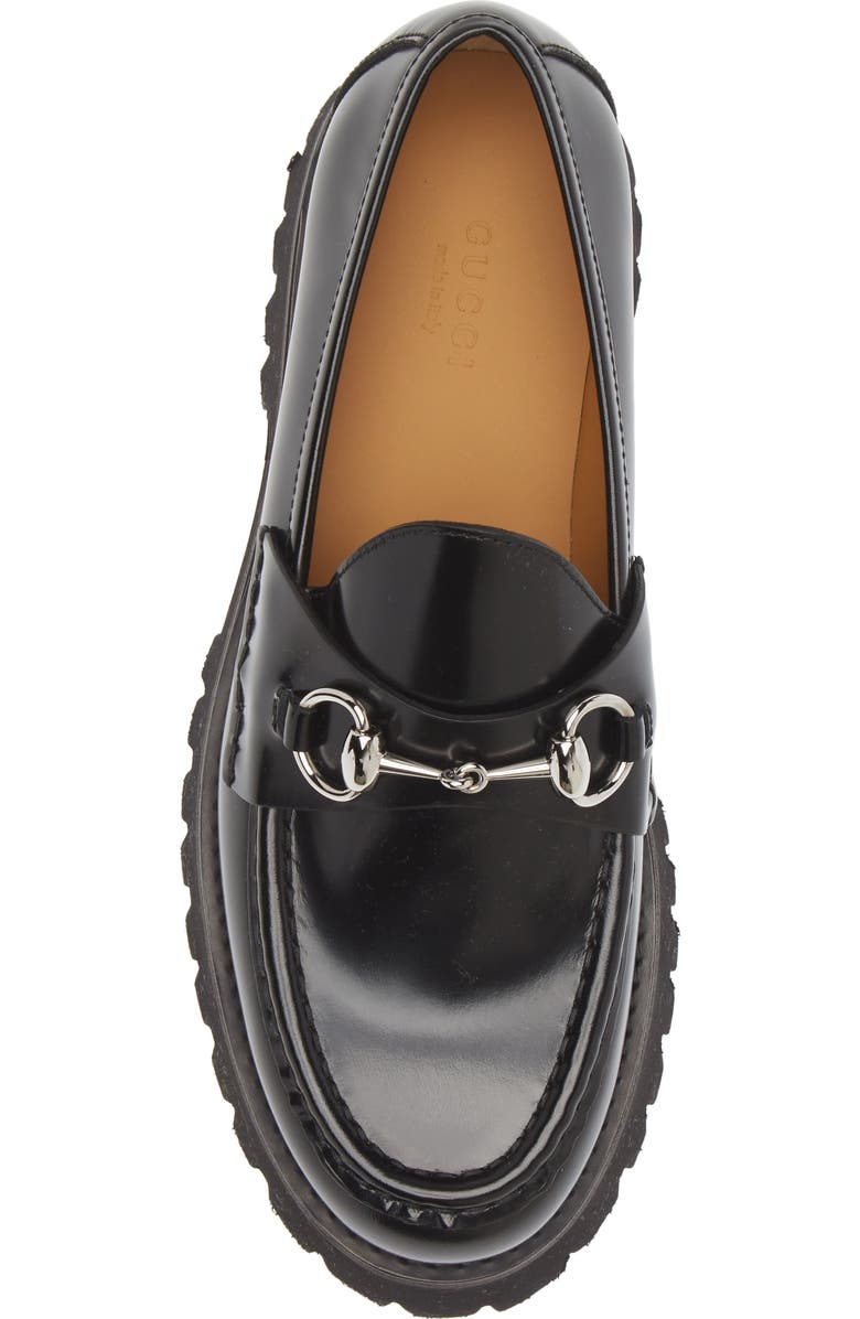 Gucci Sylke Horsebit Platform Loafer, Alternate, color, Black