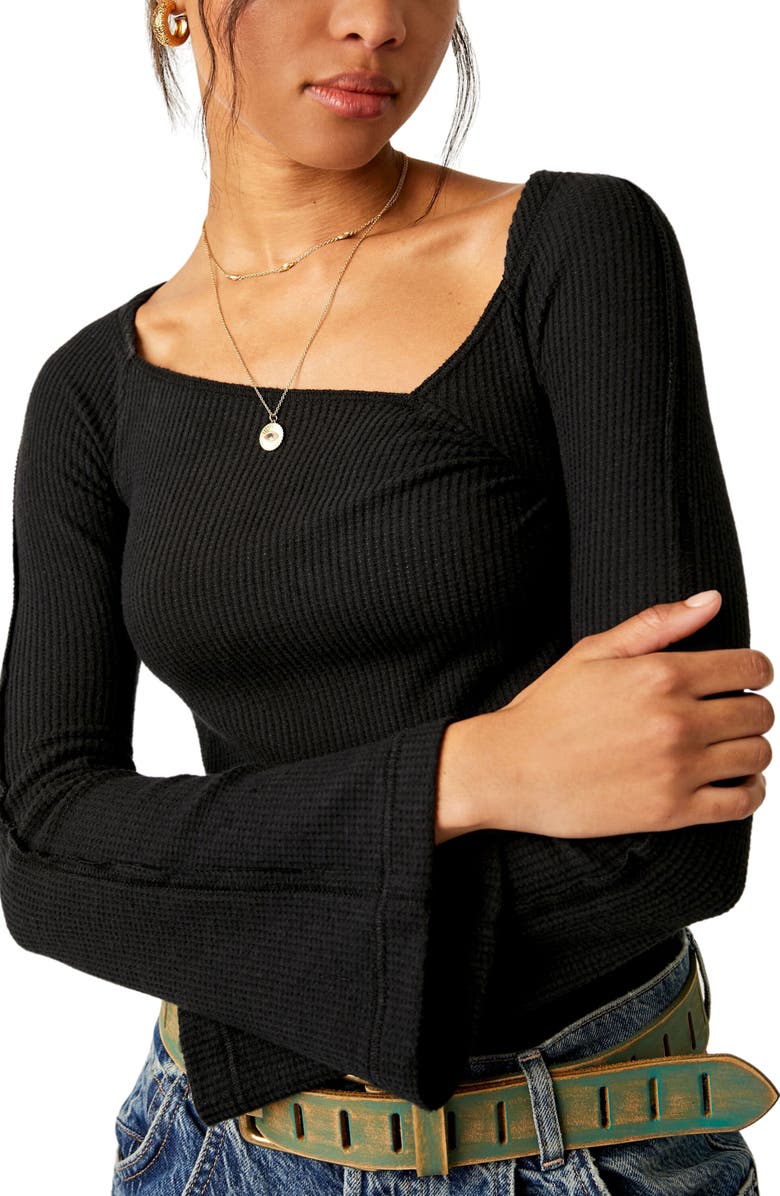 Free People On a Cloud Long Sleeve Bodysuit, Alternate, color,