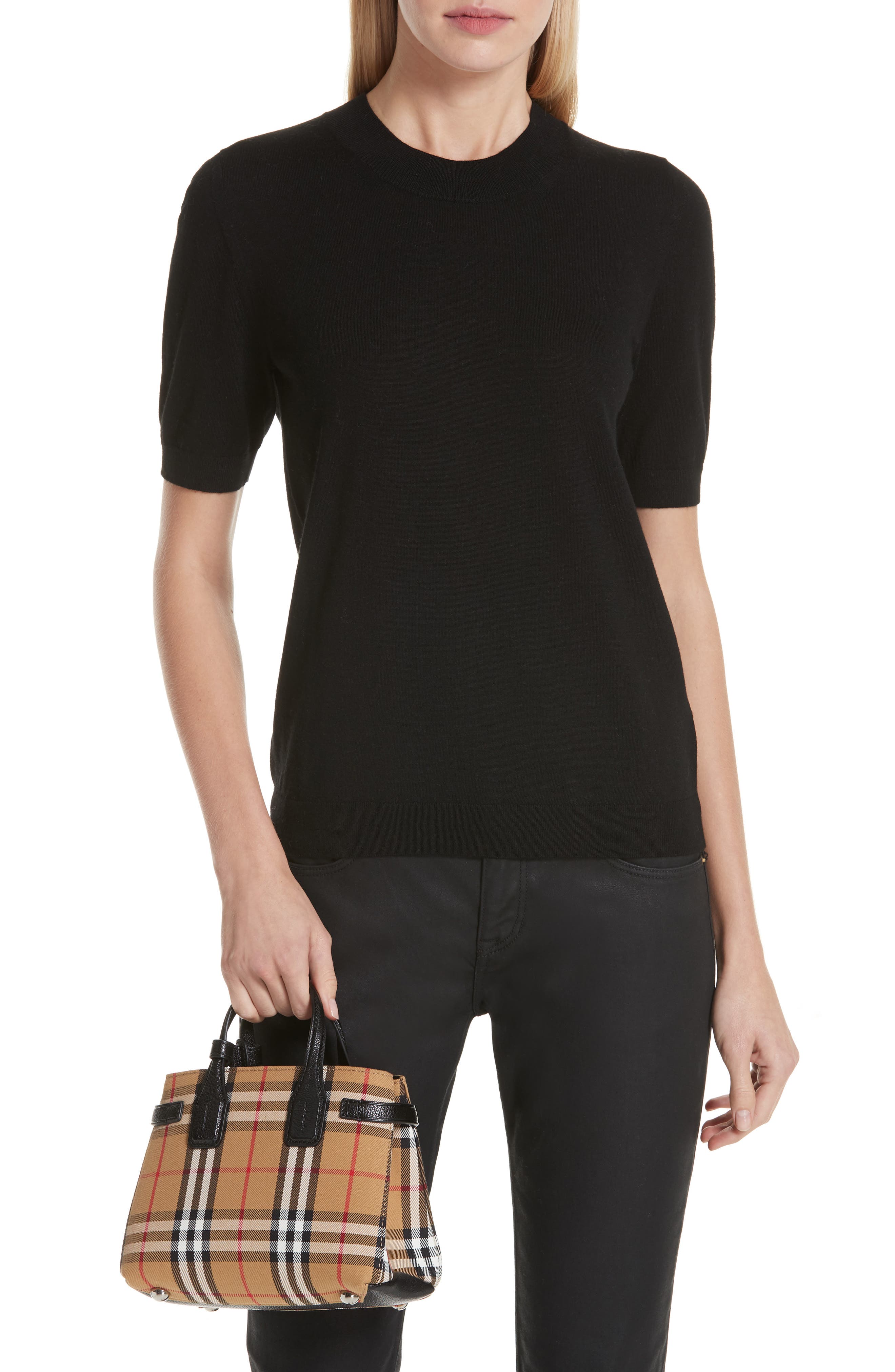 Burberry Baby Banner Vintage Check Tote, Alternate, color, 