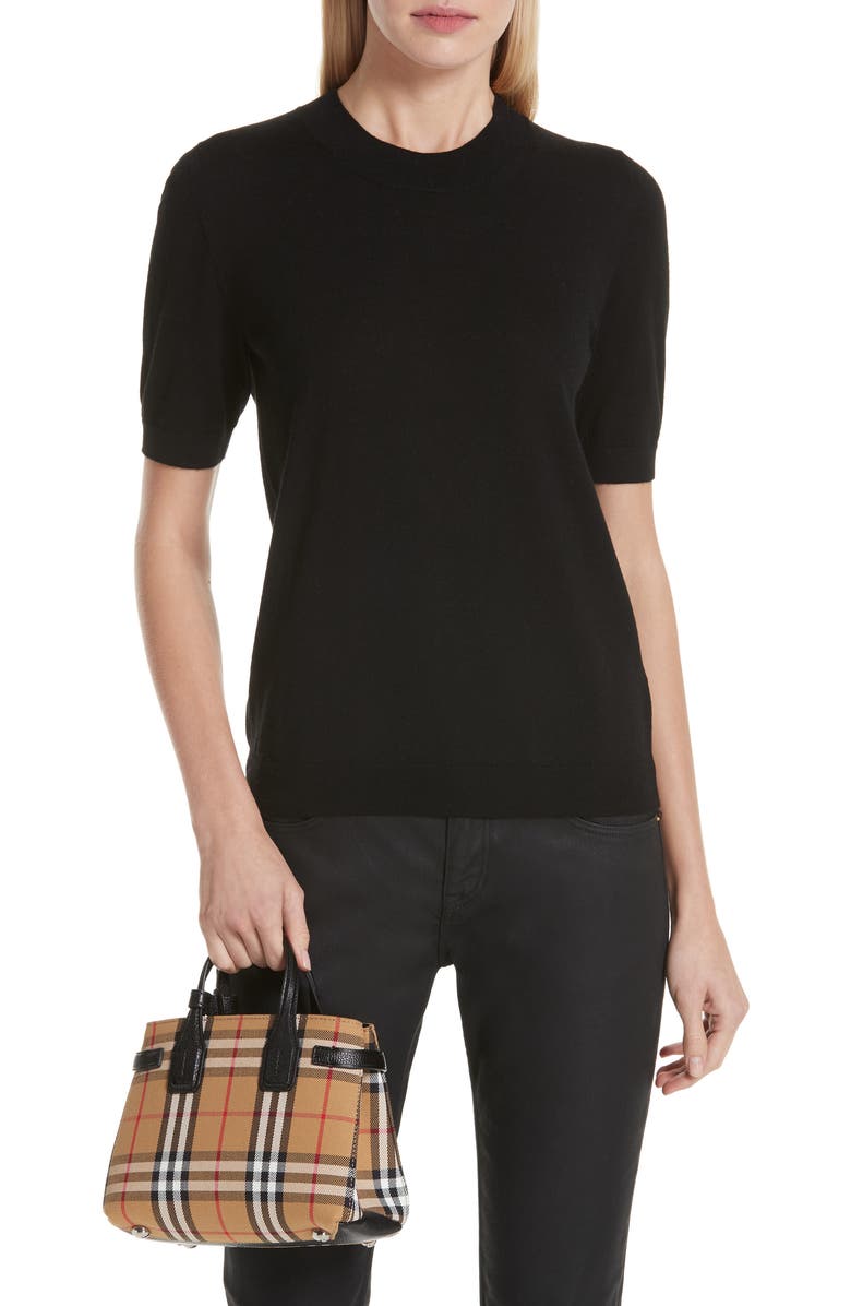 Burberry Baby Banner Vintage Check Tote, Alternate, color,