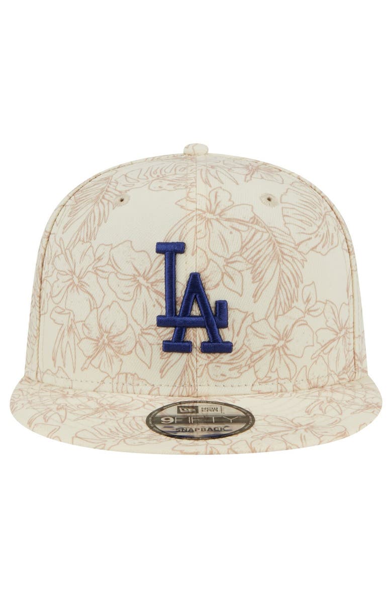New Era Men's New Era Cream Los Angeles Dodgers Spring Training Leaf 9FIFTY Snapback Hat, Alternate, color,