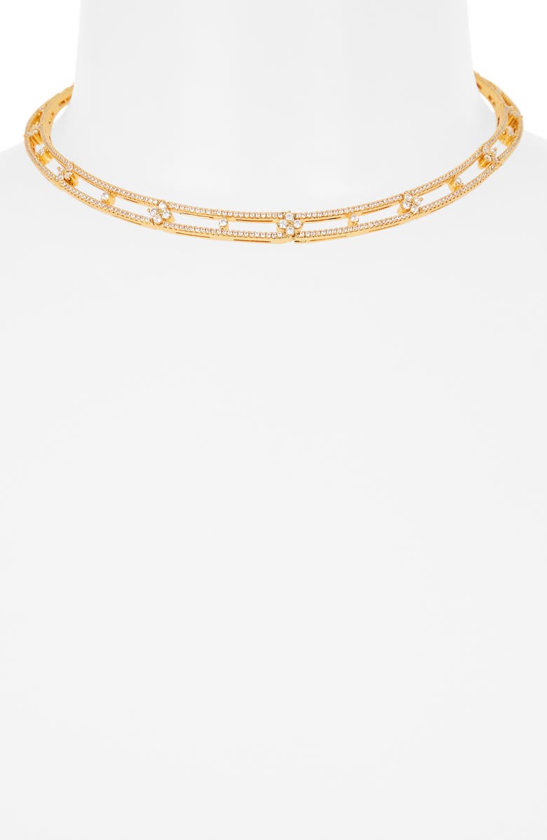 EYE CANDY LOS ANGELES Mireille CZ Choker Necklace, Alternate, color, Gold