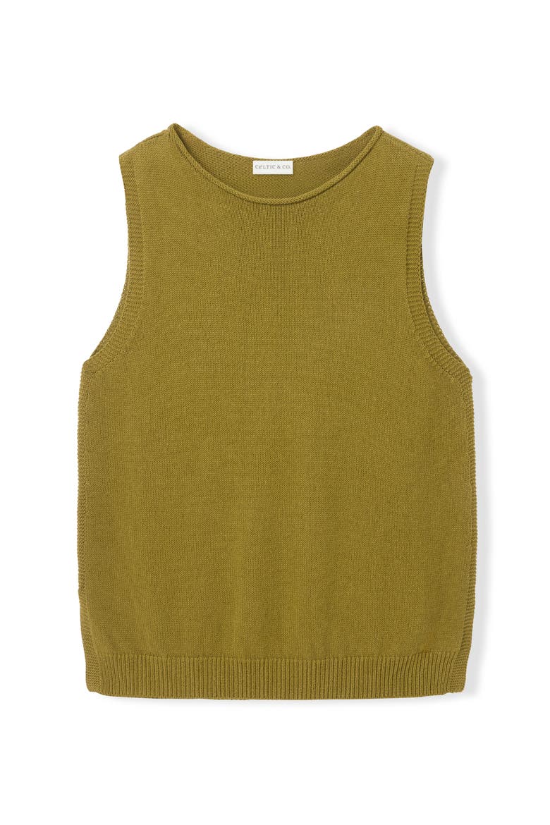 Sleeveless Knitted Vest Top, Alternate, color, Olive