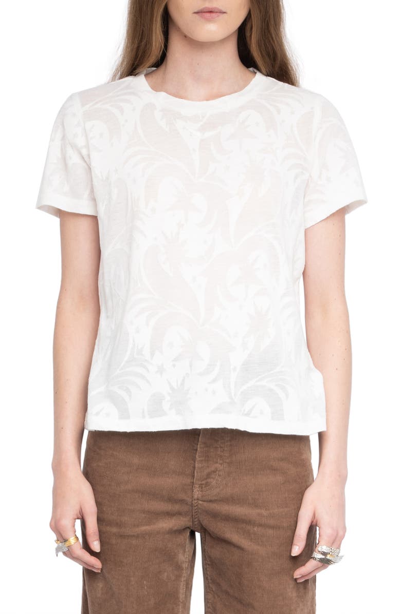 Zadig & Voltaire Alys Mixed Print Devoré Top, Main, color, Judo