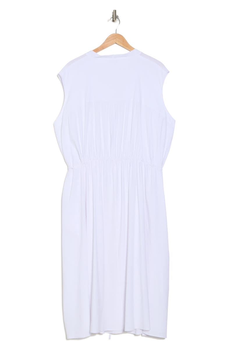 Vince Sleeveless Linen Blend Midi Dress, Alternate, color, Optic White
