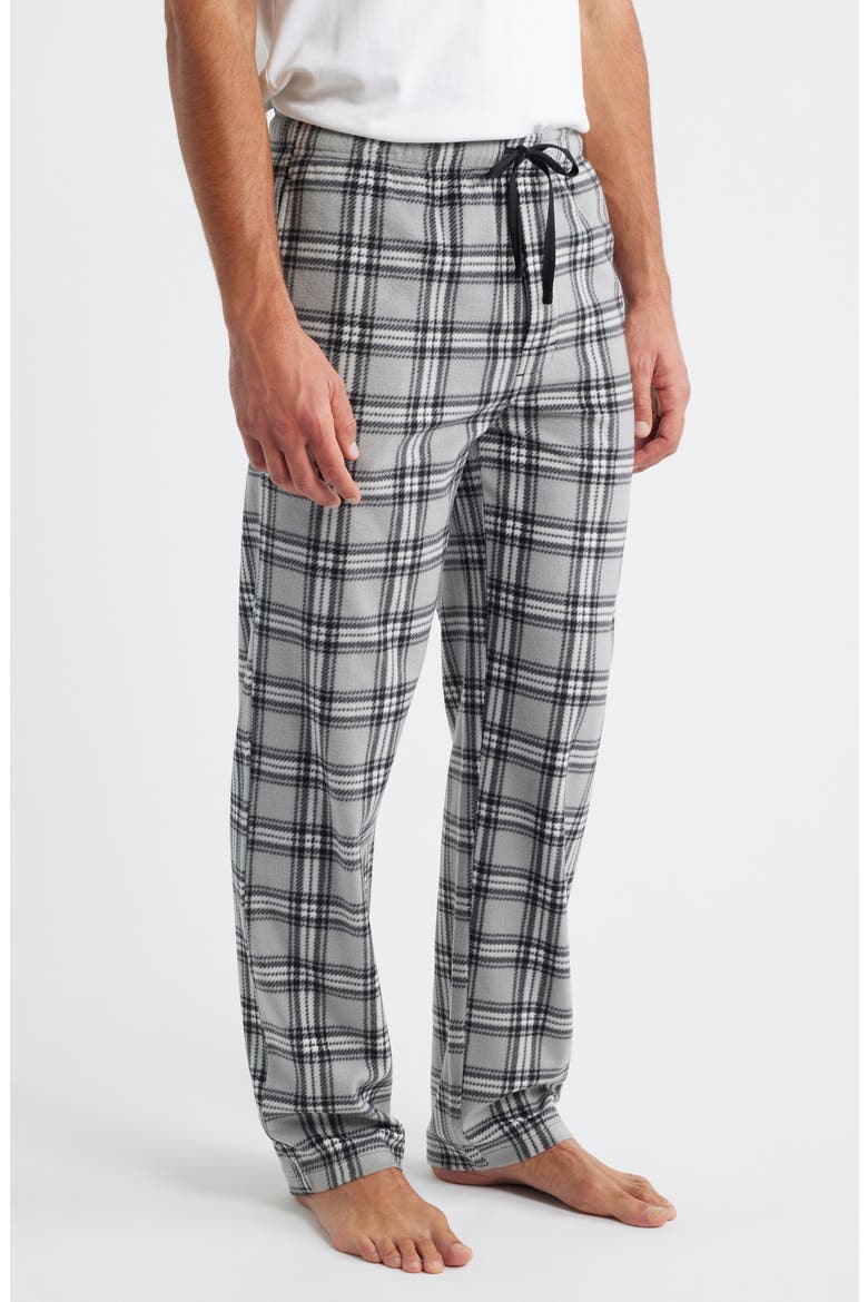 Unwind Fleece Drawstring Pants, Alternate, color, GREY/ BLACK/ WHITE