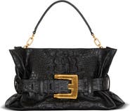 Balmain Medium Anthem bag in embossed crocodile-print calfskin