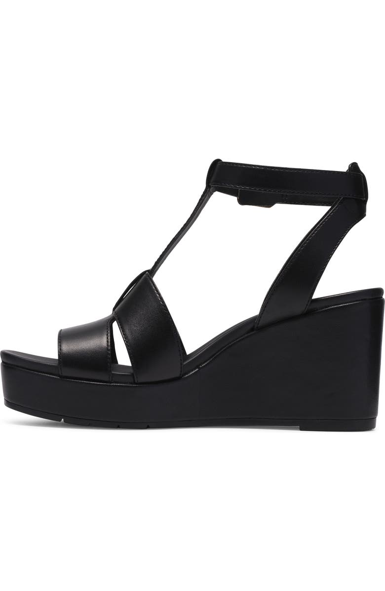 Clarks<sup>®</sup> Sabina Hope Platform Wedge Sandal, Alternate, color, Black Leather