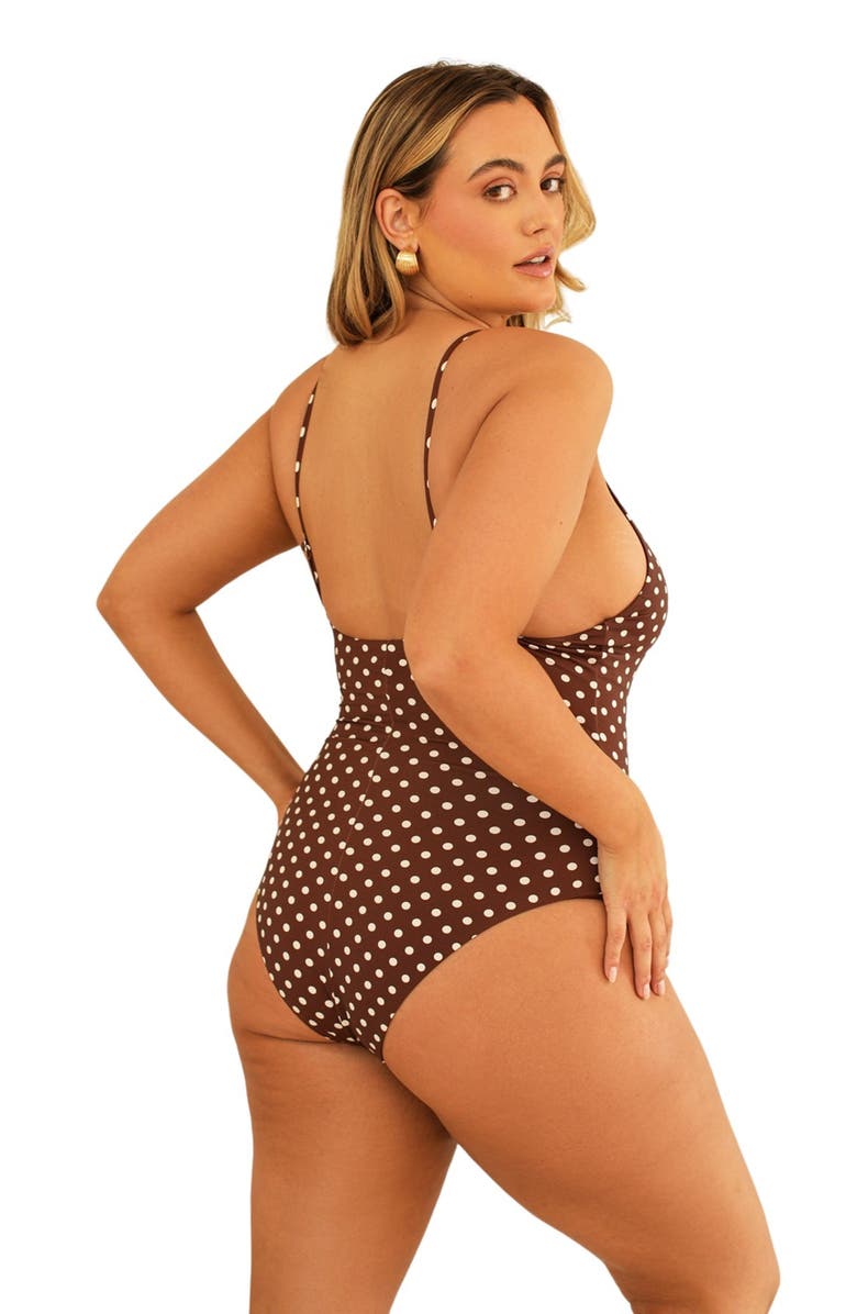 Dippin Daisys Bliss One Piece, Alternate, color, Dotted Brown