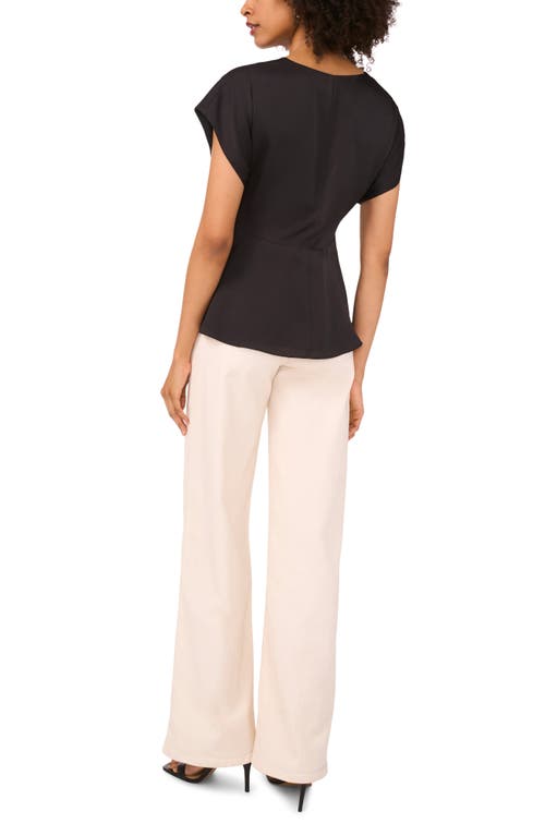1.state Front Knot Peplum T-shirt In Black