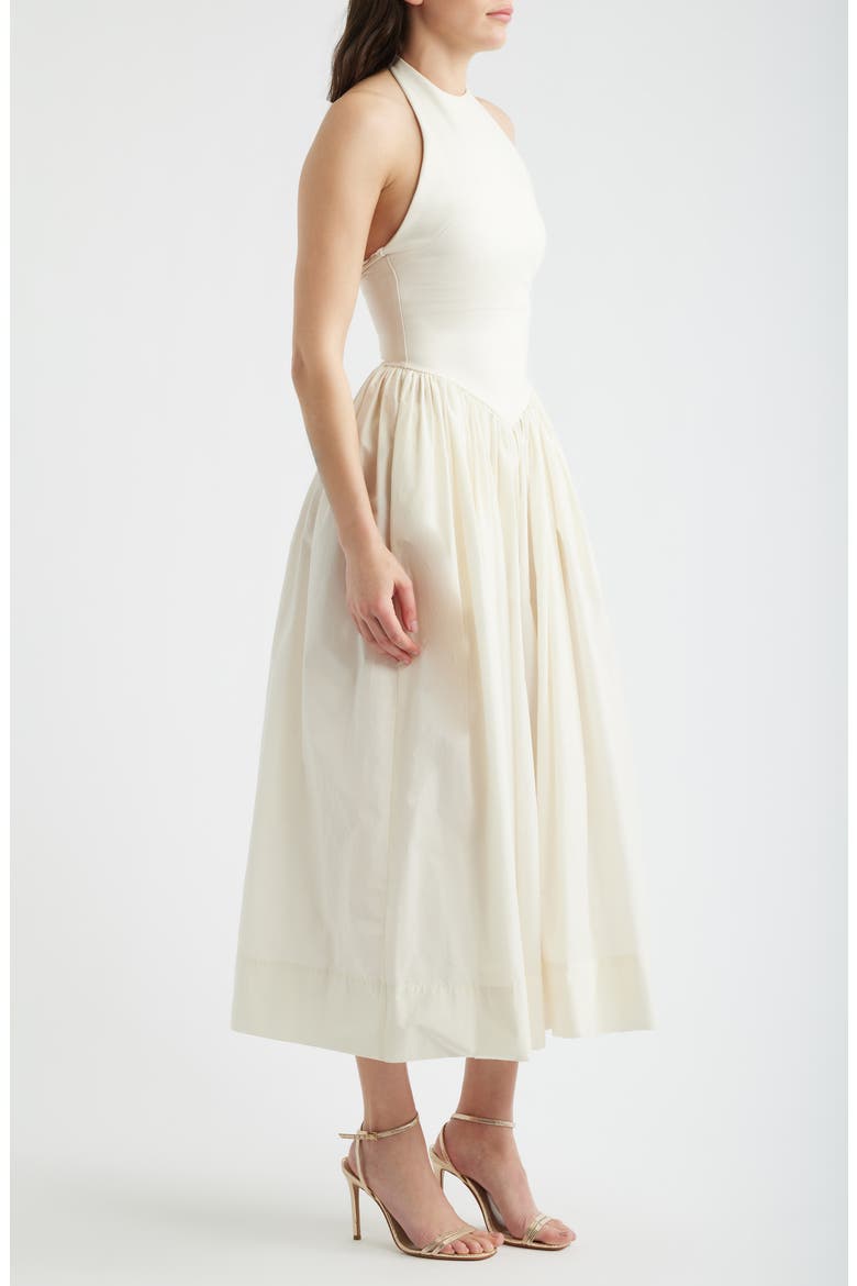 Madison Halter Midi Dress, Alternate, color, CREAM