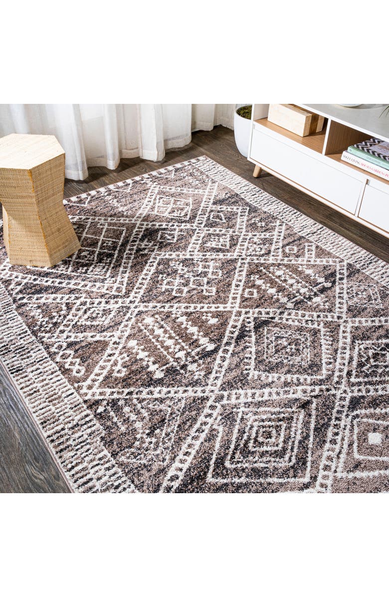JONATHAN Y Tayri Modern Geometric Area Rug, Alternate, color, Brown/Ivory
