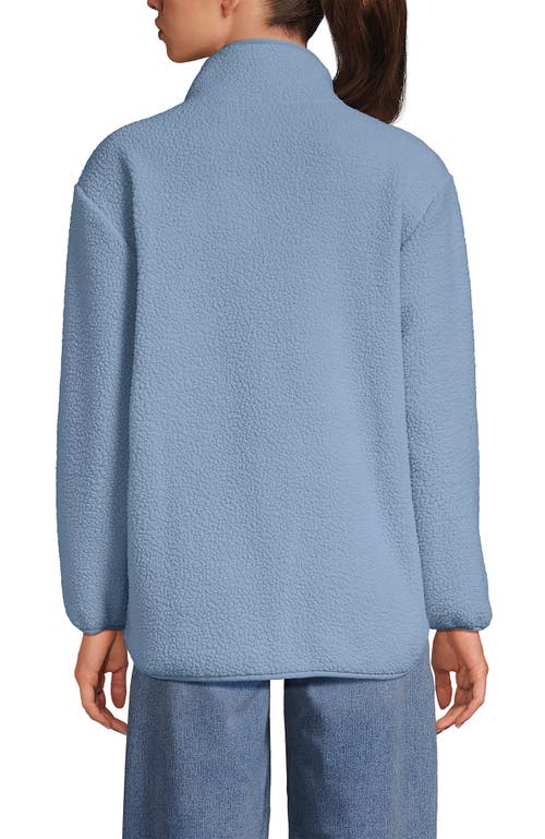 Lands' End Cozy High Pile Full Zip Fleece Jacket In Blue
