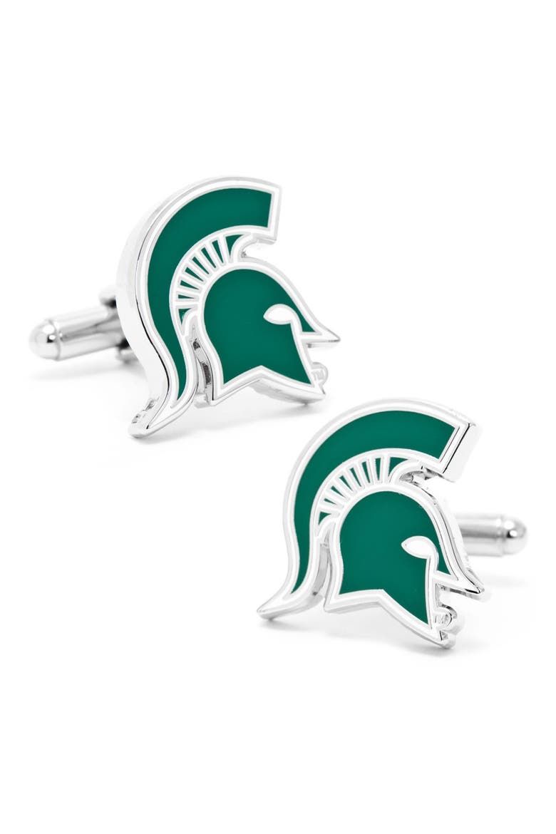 Michigan State Spartans Cuff Links, Main, color, GREEN
