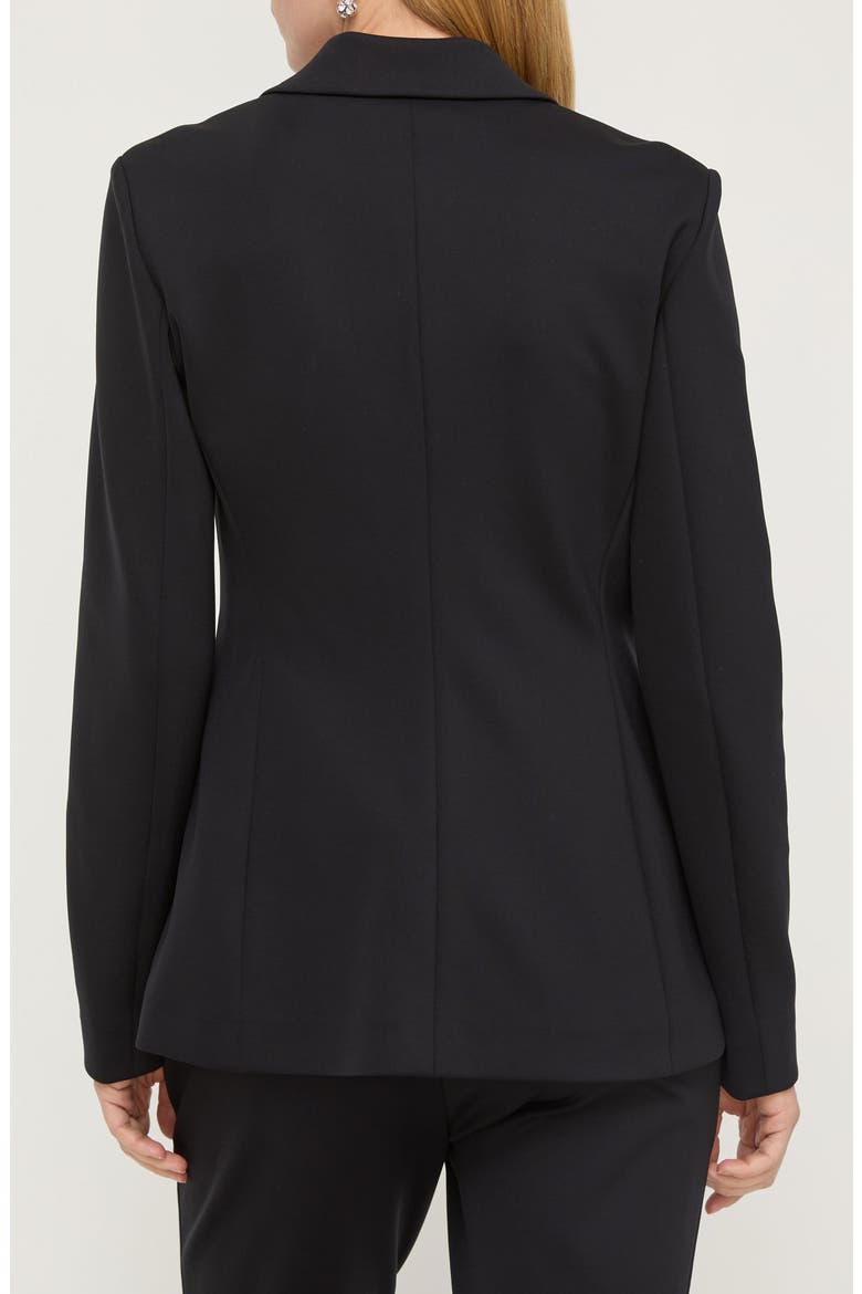 Fitted Neoprene Blazer, Alternate, color, BLACK