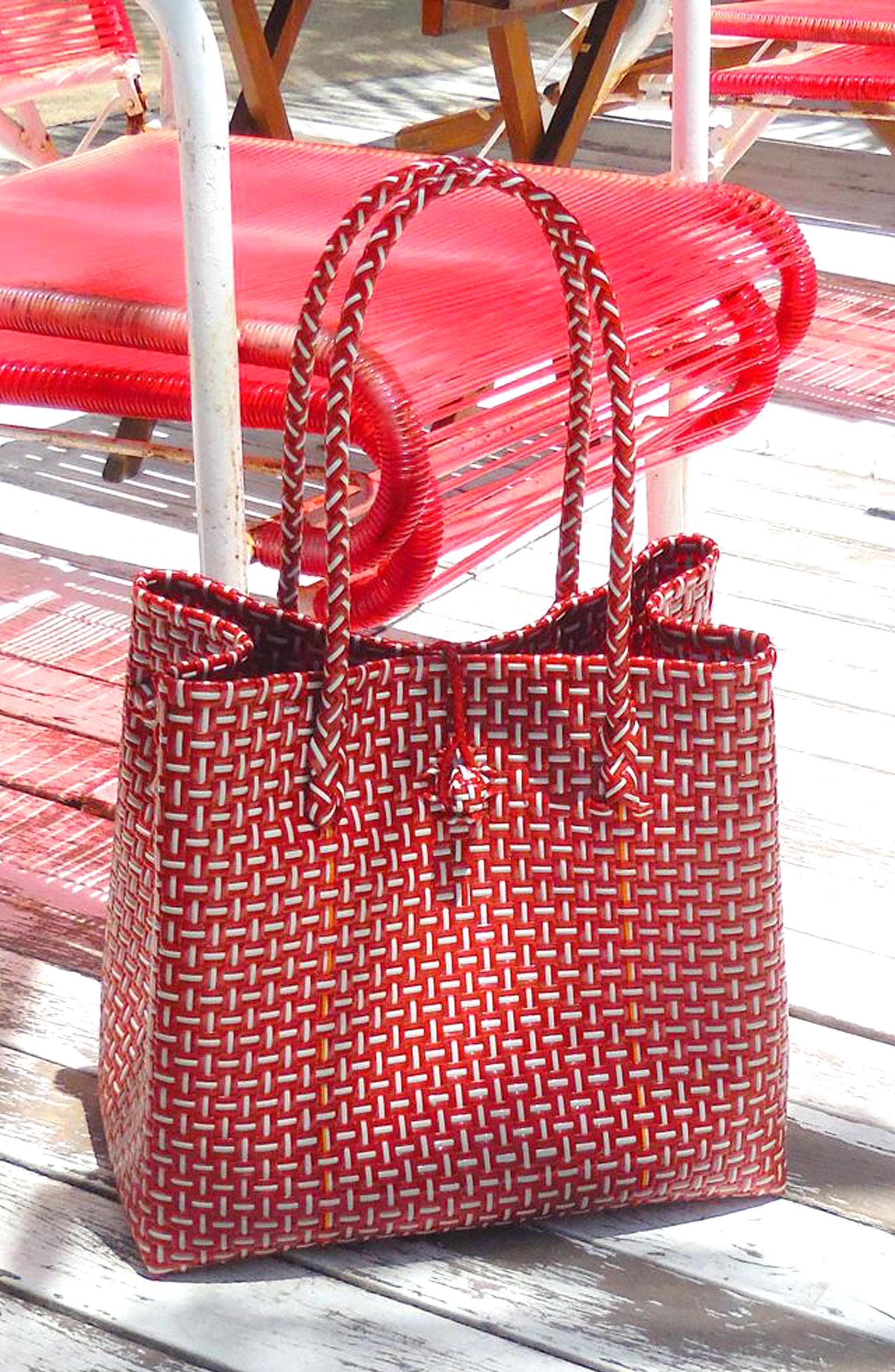 The Toko Recycled Woven Tote Bag, Alternate, color, Red