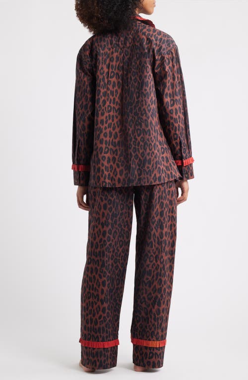 Damson Madder Antonia Leopard Print Pajamas In Multi