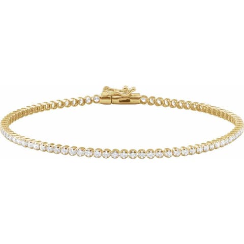 1 5/8 Ct Natural Diamond Line Bracelet In 14k Gold