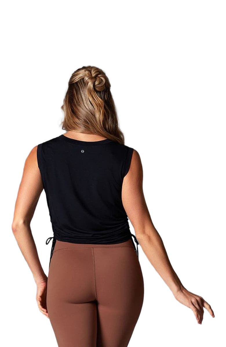 Tavi Crop Side Tie Tank, Alternate, color, Ebony