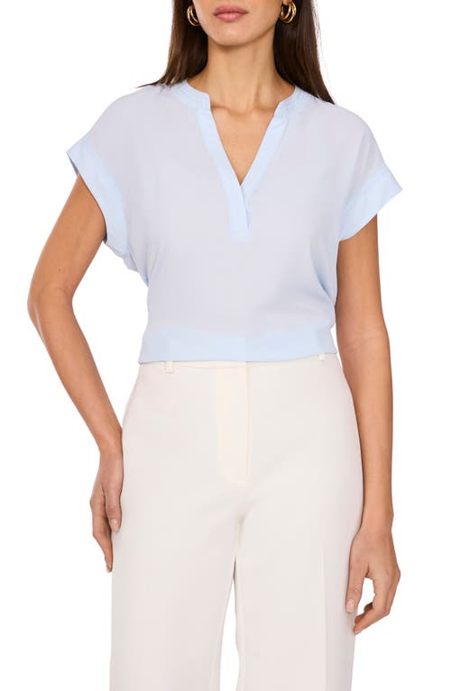 Shop Vince Camuto Split Neck Georgette Top In Frozen