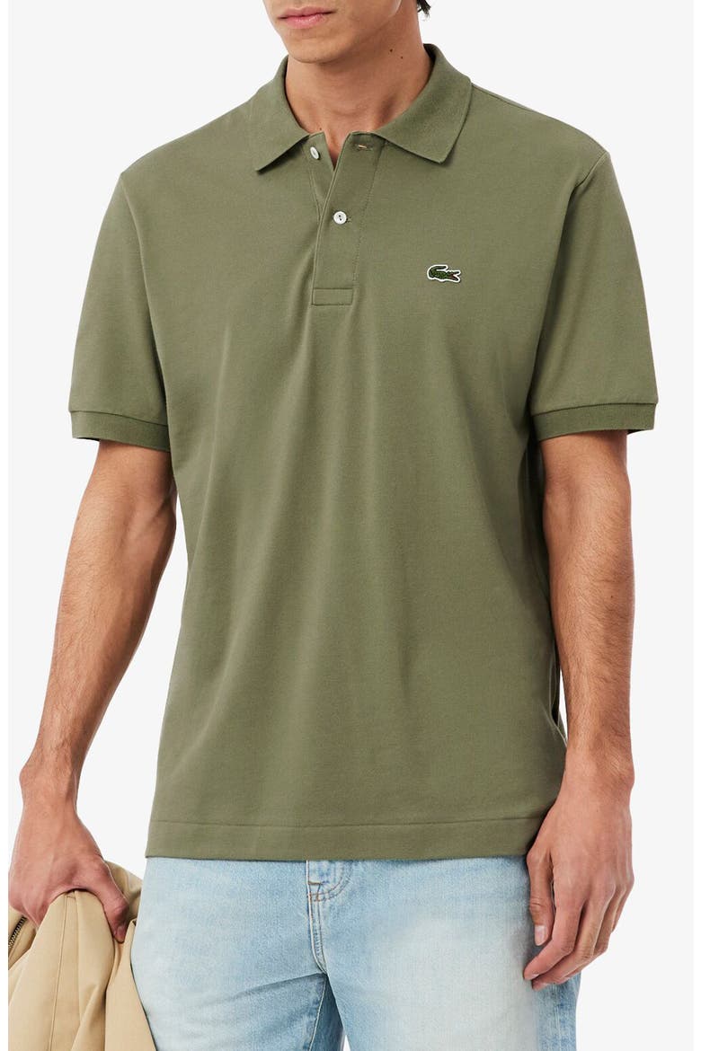 Essentials Classic Fit Cotton Blend Piqué Polo, Main, color, KHAKI