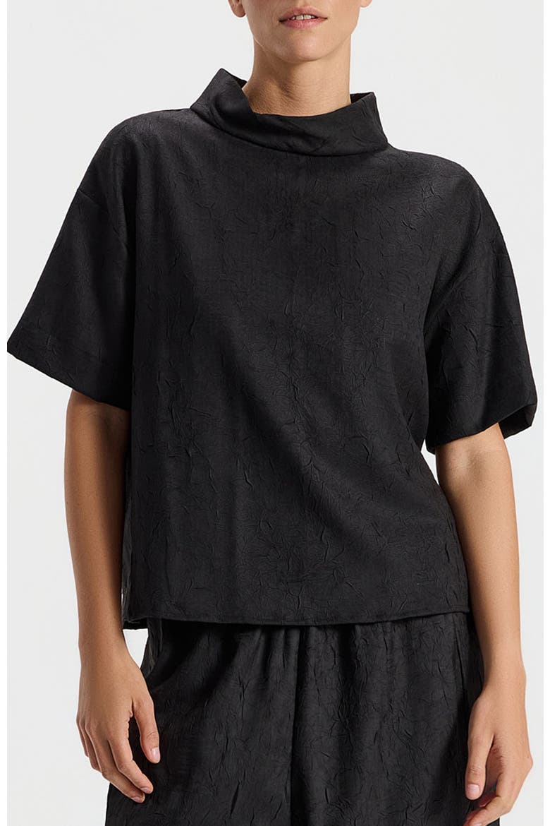 Oriana Boat-Neck Short Sleeved Top, Main, color, Black