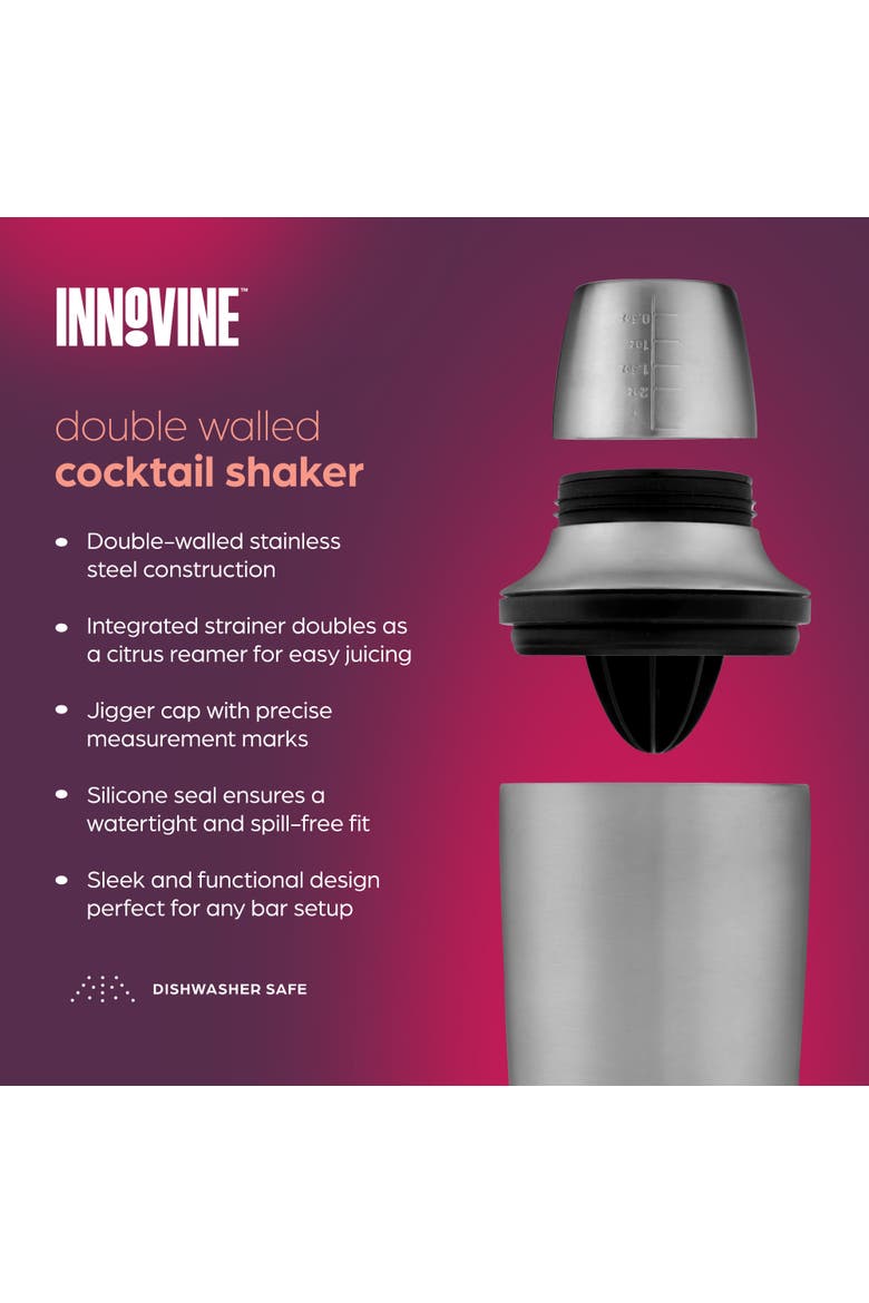 Double Walled Cocktail Shaker, Alternate, color, Silver