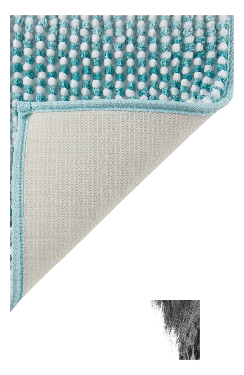 VCNY HOME Heathered Stripe Memory Foam Bath Rug, Alternate, color, Teal